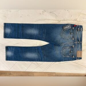 Men's 38w New With Tags Y2K True Religion “Ricky” Straight Cut Blue Jeans